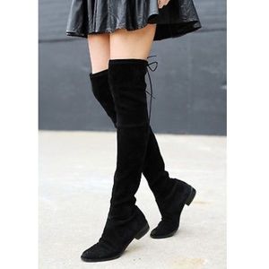 Stuart Weitzman Black Suede Over The Knee Boots